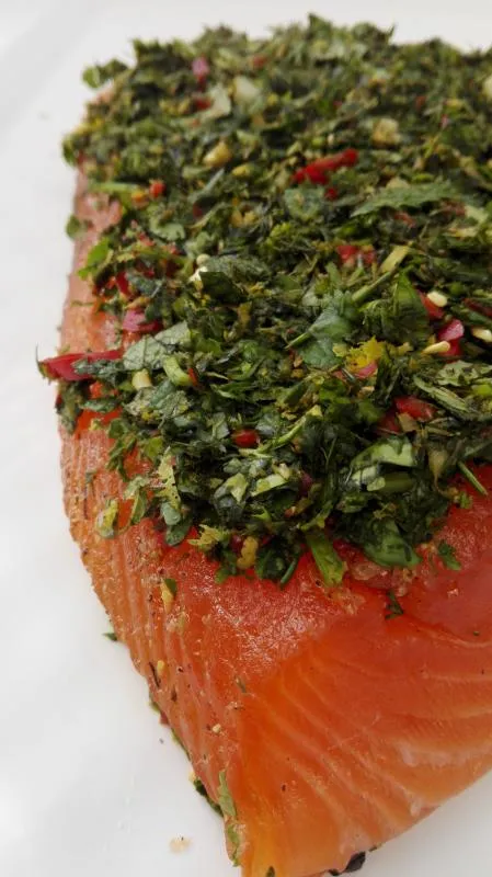 Salmon marinated with