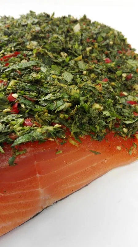 Salmon marinated with