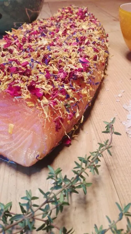 Graved Lachs mit Blütenmischung Nektar | Hamburger Fischwerker