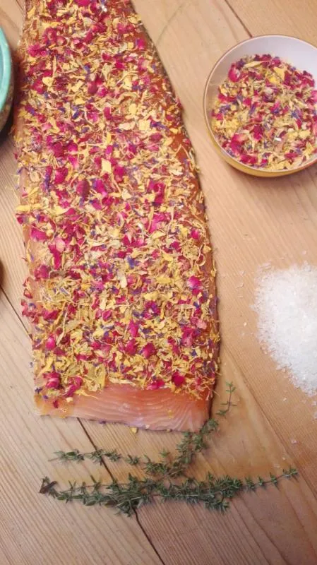 Graved Lachs mit Blütenmischung Nektar | Hamburger Fischwerker