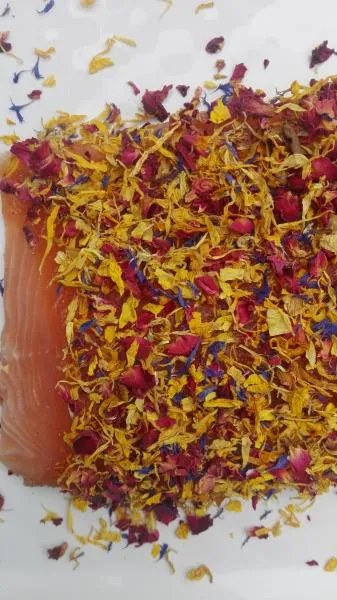 Graved Lachs mit Blütenmischung Nektar | Hamburger Fischwerker